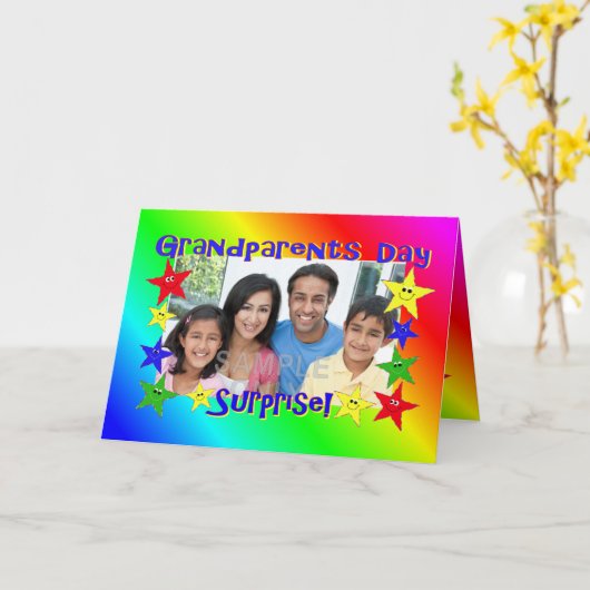 Grootouders Dag Verrassingsfotokaart Kaart (Gele Bloem)