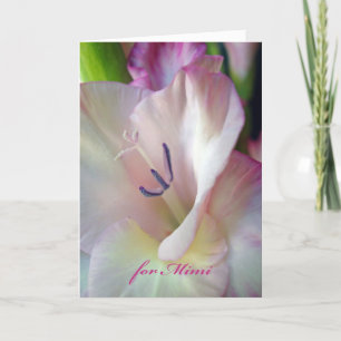 Grootouders Dag voor Mimi, Roze Gladiolus Foto Kaart