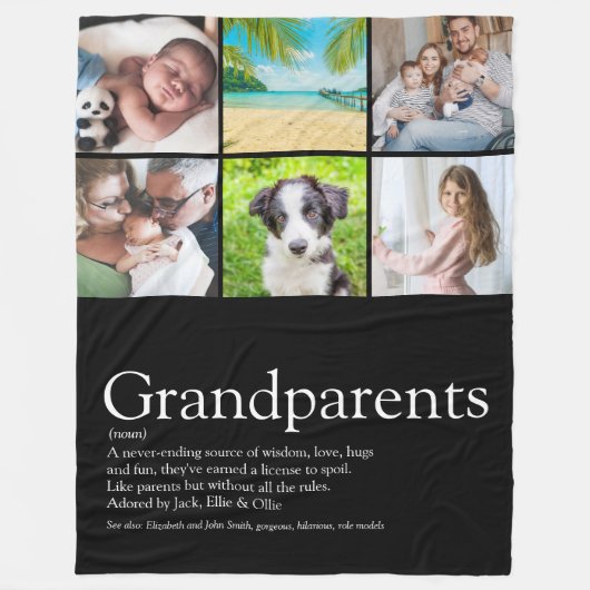 Grootouders Definitie Foto Collage Fleece Deken (Voorkant)
