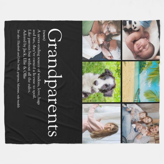Grootouders Definitie Foto Collage Fleece Deken (Voorkant (Horizontaal))