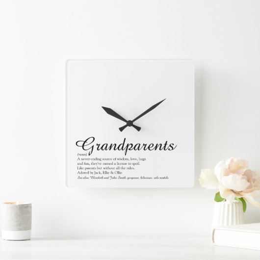 Grootouders Definitie legant script Vierkante Klok (Huis)