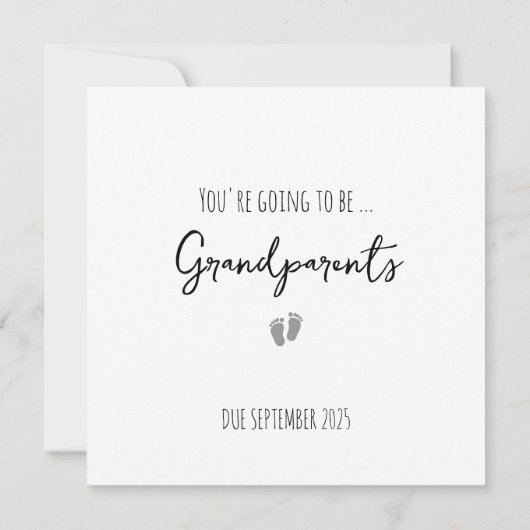 Grootouders Eenvoudige zwangerschapsaankondiging K Aankondiging (Achterkant)