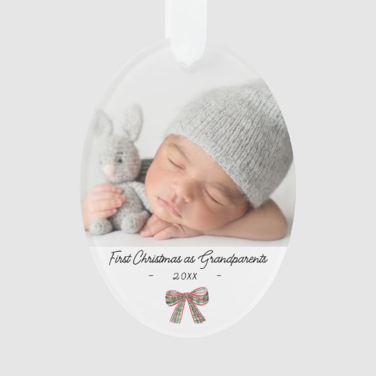 Grootouders Eerste Kerst 2 foto's Ornament (voorkant)