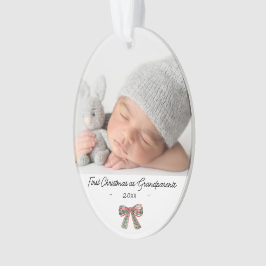 Grootouders Eerste Kerst 2 foto's Ornament (voorkant)