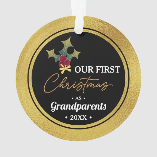 Grootouders eerste kerst acryl cirkel ornament (achterkant)