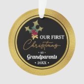 Grootouders eerste kerst acryl cirkel ornament (voorkant)