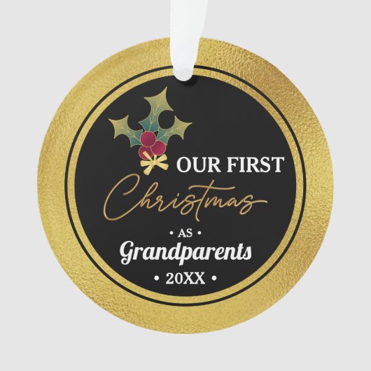 Grootouders eerste kerst acryl cirkel ornament (voorkant)