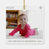 Grootouders eerste kerst baby foto keramisch ornament (Achterkant)