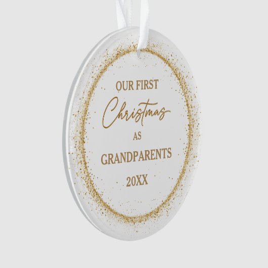 Grootouders eerste kerst gouden kleur Ornament (voorkant)