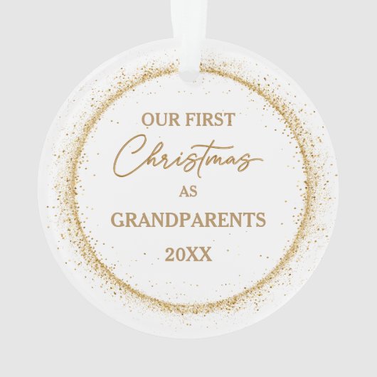 Grootouders eerste kerst gouden kleur Ornament (achterkant)