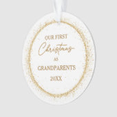 Grootouders eerste kerst gouden kleur Ornament (voorkant)
