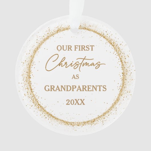 Grootouders eerste kerst gouden kleur Ornament (voorkant)