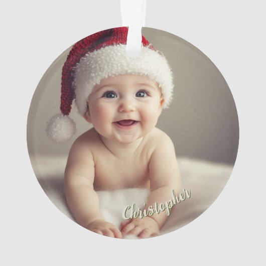 Grootouders Eerste Kerst Keepsake Memento Joy Ornament (achterkant)