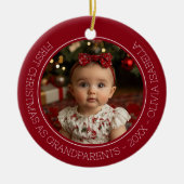 Grootouders Eerste Kerst Kleinkind Baby Foto Keramisch Ornament (Voorkant)
