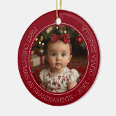 Grootouders Eerste Kerst Kleinkind Baby Foto Keramisch Ornament (Links)