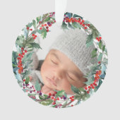 Grootouders Eerste kerstbloemen Foto Ornament (voorkant)