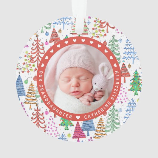 Grootouders Eerste kerstbomen Foto White Ornament (achterkant)