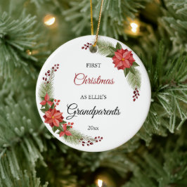 Grootouders Eerste Kerstfeest Baby Foto Keramisch Ornament