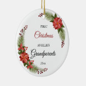 Grootouders Eerste Kerstfeest Baby Foto Keramisch Ornament (Rechts)