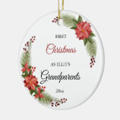 Grootouders Eerste Kerstfeest Baby Foto Keramisch Ornament (Links)