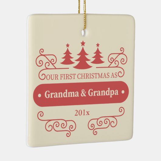 Grootouders Eerste Kerstfeest Keramisch Ornament (Rechts)