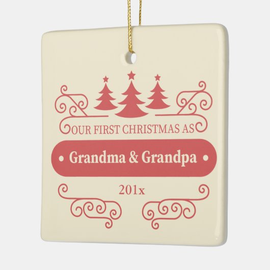 Grootouders Eerste Kerstfeest Keramisch Ornament (Links)