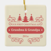 Grootouders Eerste Kerstfeest Keramisch Ornament (Voorkant)