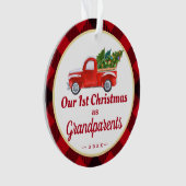 Grootouders Eerste Kerstfeest Ruck Red Pset Foto Ornament (voorkant)