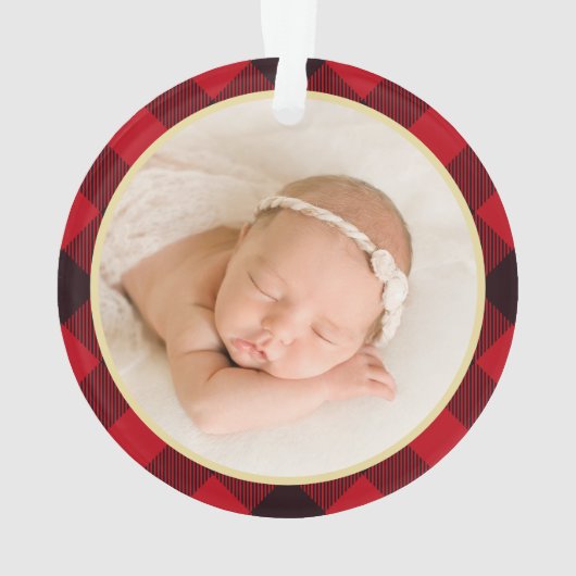 Grootouders Eerste Kerstfeest Ruck Red Pset Foto Ornament (achterkant)