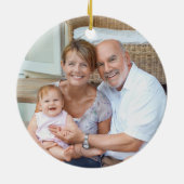 Grootouders Eerste Kerstfoto en Teddy Bear Keramisch Ornament (Achterkant)