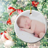 Grootouders Eerste Kerstfoto Gouden Kerstman Keramisch Ornament