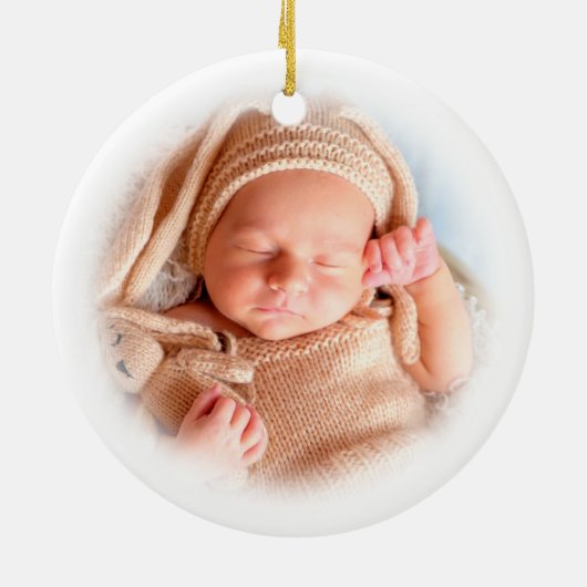 Grootouders eerste kerstfoto keramisch ornament (Achterkant)