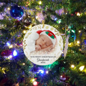 Grootouders eerste kerstfoto keramisch ornament