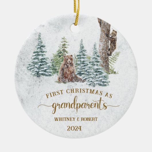 Grootouders eerste kerstfoto keramisch ornament (Voorkant)