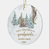 Grootouders eerste kerstfoto keramisch ornament (Links)