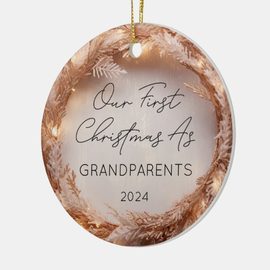 Grootouders Eerste Kerstfoto  Lights Keramisch Ornament (Links)