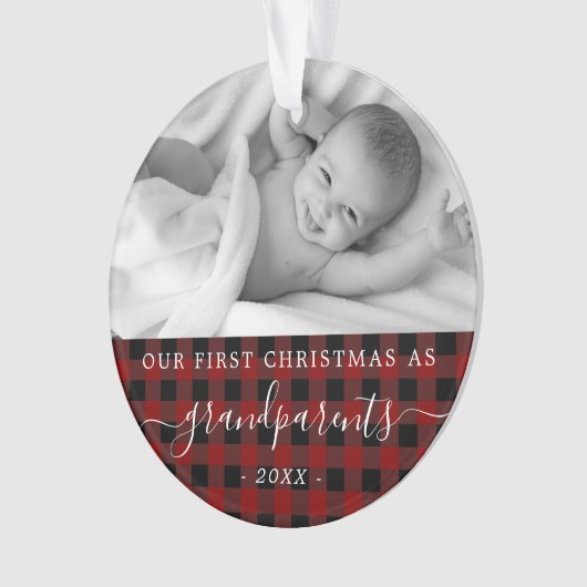Grootouders eerste kerstfoto ornament (voorkant)