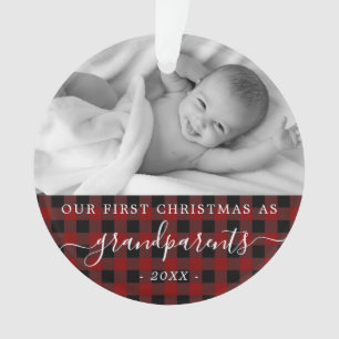 Grootouders eerste kerstfoto ornament