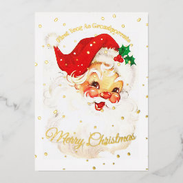 Grootouders Eerste kerstfoto Santa Merry Folie Feestdagenkaart