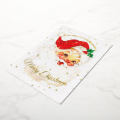 Grootouders Eerste kerstfoto Santa Merry Folie Feestdagenkaart (Gedraaid)