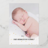 Grootouders Eerste kerstfoto Santa Merry Folie Feestdagenkaart (Achterkant)