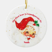 Grootouders Eerste kerstfoto Santa Merry Keramisch Ornament (Voorkant)