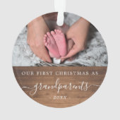 Grootouders eerste kerstfotohout ornament (achterkant)
