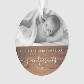 Grootouders eerste kerstfotohout ornament (voorkant)