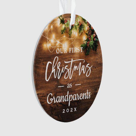 Grootouders Eerste kerstkaartje Foto Ornament (voorkant)