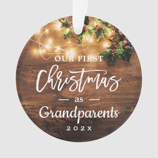 Grootouders Eerste kerstkaartje Foto Ornament (voorkant)