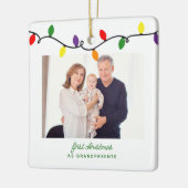 Grootouders Eerste Kerstkerst Kleurrijke foto Foto Keramisch Ornament (Links)
