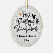 grootouders eerste kerstmis 2022 - foto op maat keramisch ornament (Rechts)