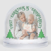 Grootouders Eerste Kerstmis - 2 Foto gepersonalise Sneeuwbol (Voorkant)