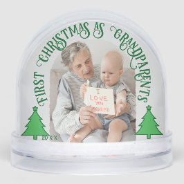Grootouders Eerste Kerstmis - 2 Foto gepersonalise Sneeuwbol